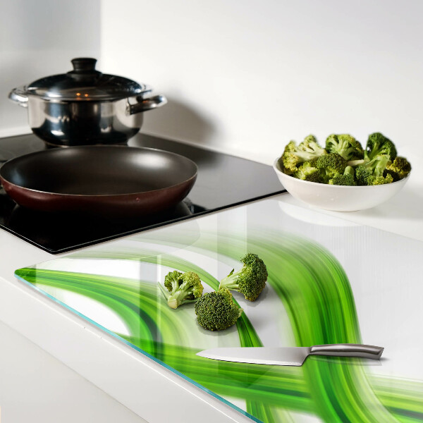 Snijplanken van glas Groene abstracte golven