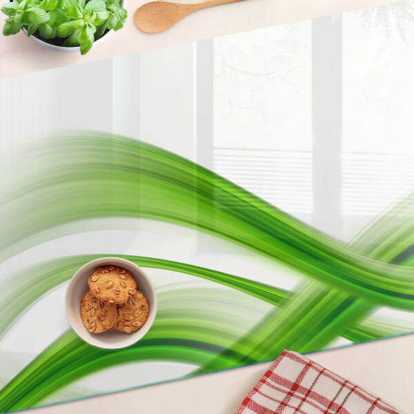 Snijplanken van glas Groene abstracte golven