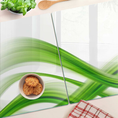 Snijplanken van glas Groene abstracte golven