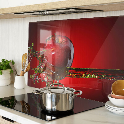 Snijplanken van glas Rode appel met water