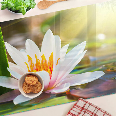 Snijplanken glas Waterlelie in het zonlicht