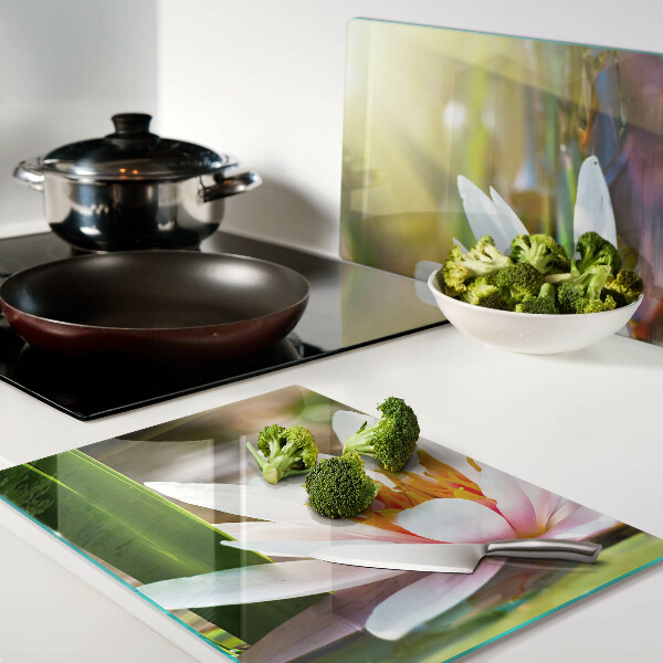 Snijplanken glas Waterlelie in het zonlicht