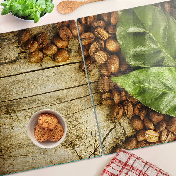Glazen snijplanken Koffie en bladeren