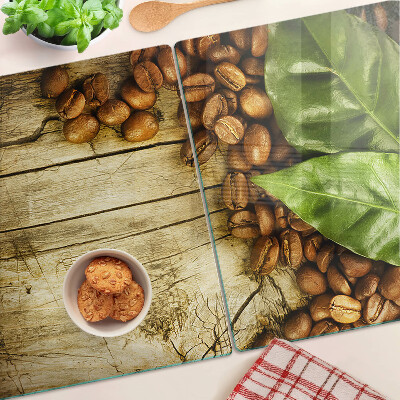 Glazen snijplanken Koffie en bladeren