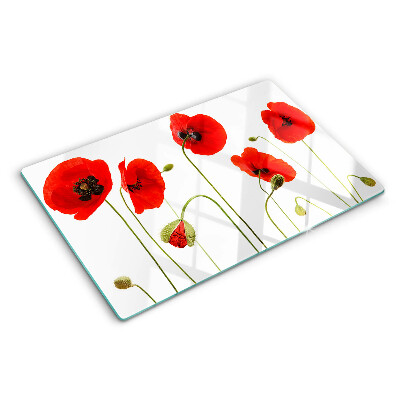 Glazen snijplanken Klaproos bloemenmotief