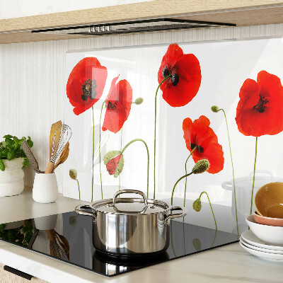 Glazen snijplanken Klaproos bloemenmotief