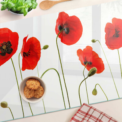 Glazen snijplanken Klaproos bloemenmotief