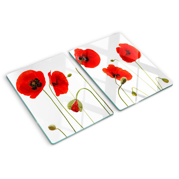 Glazen snijplanken Klaproos bloemenmotief