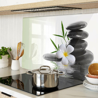 Snijplanken glas Bloemen en stenen op het water