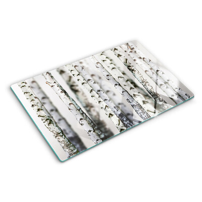 Glazen snijplanken Witte berken in het bos