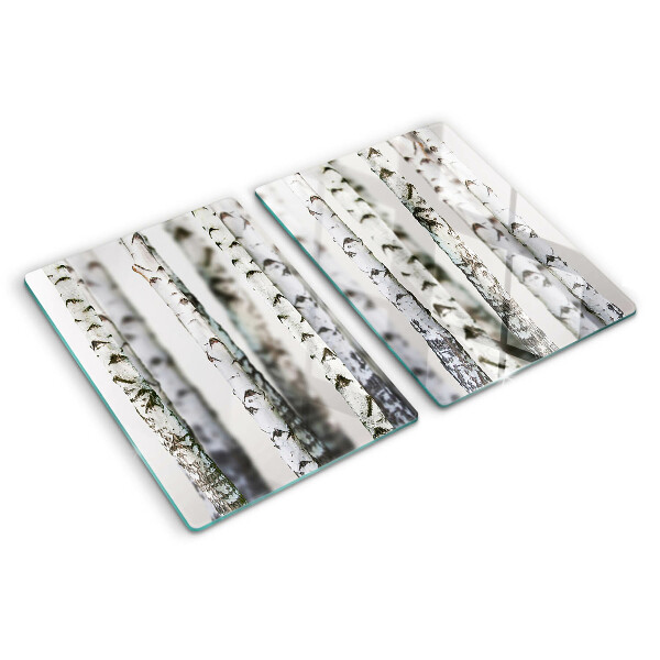 Glazen snijplanken Witte berken in het bos