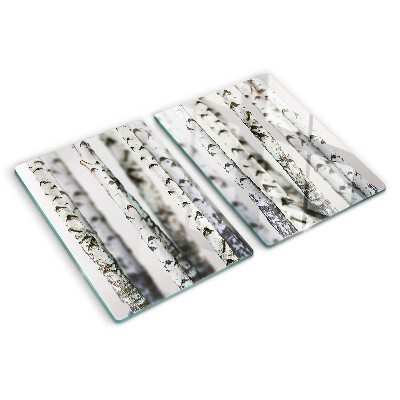 Glazen snijplanken Witte berken in het bos