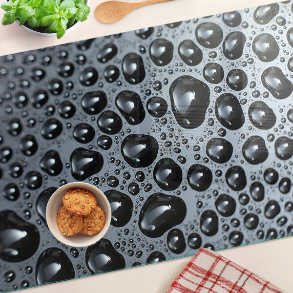 Snijplanken van glas Waterdruppels op glas