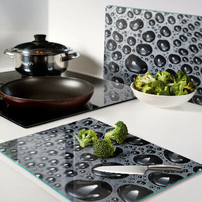 Snijplanken van glas Waterdruppels op glas