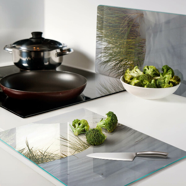 Snijplanken glas Groen gras tegen de hemel