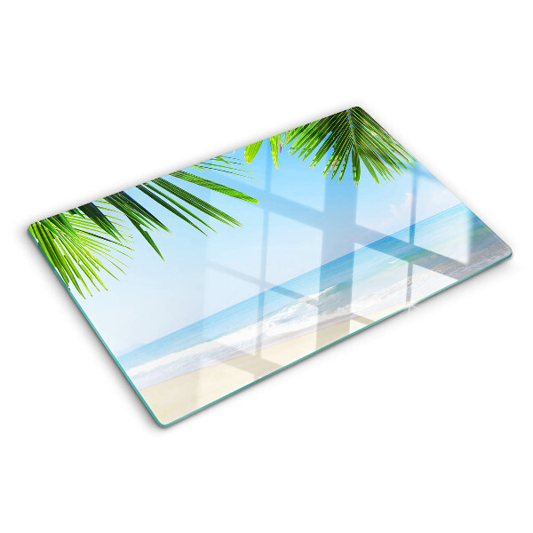 Glazen snijplanken Tropisch strand met palmbomen