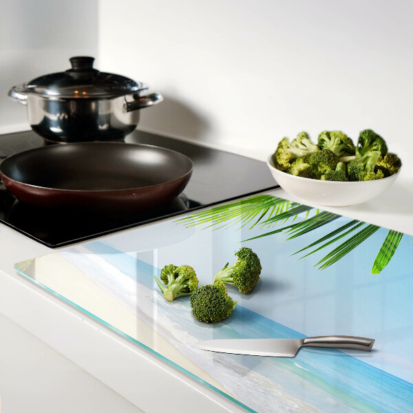 Glazen snijplanken Tropisch strand met palmbomen