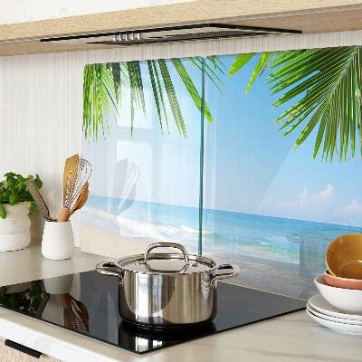 Glazen snijplanken Tropisch strand met palmbomen