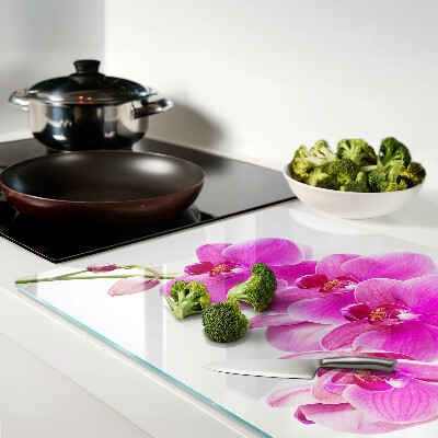 Snijplanken van glas Orchideeën in verschillende tinten roze