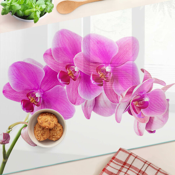 Snijplanken van glas Orchideeën in verschillende tinten roze