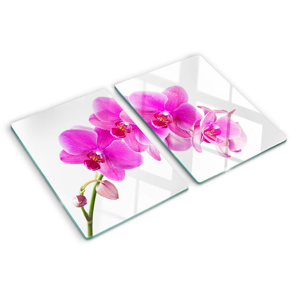Snijplanken van glas Orchideeën in verschillende tinten roze
