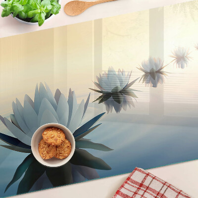 Glazen snijplanken Waterbloemen in pasteltinten