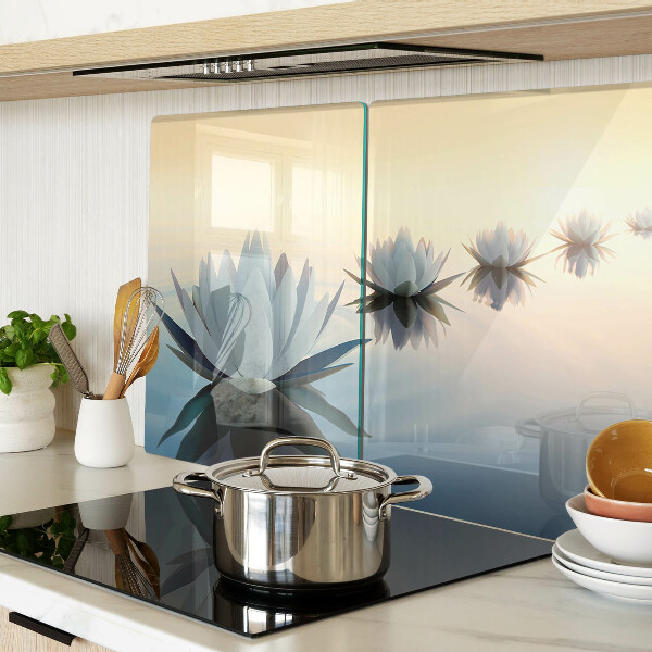 Glazen snijplanken Waterbloemen in pasteltinten