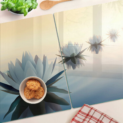 Glazen snijplanken Waterbloemen in pasteltinten