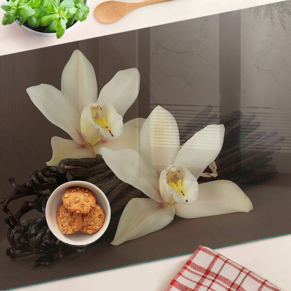 Snijplanken van glas Orchideeën en vanillebonen