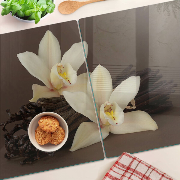 Snijplanken van glas Orchideeën en vanillebonen
