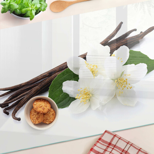 Snijplanken glas Vanillebloemen en -peulen