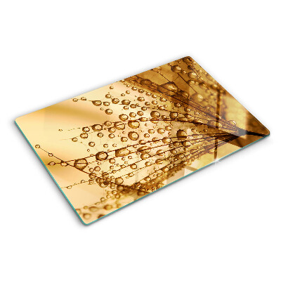 Snijplanken glas Waterdruppels op een plant