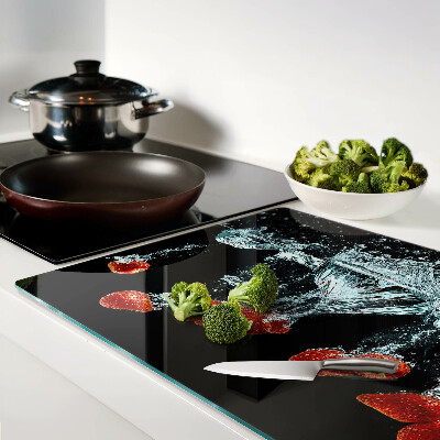 Snijplanken glas Aardbeien in water