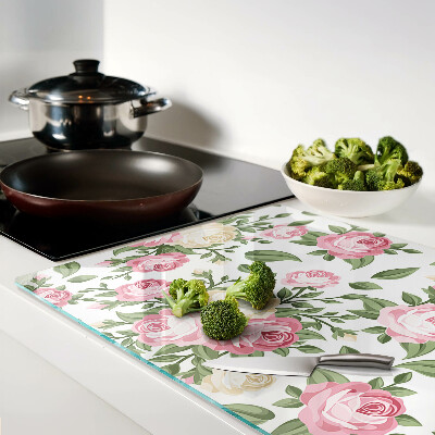 Snijplanken glas Bloemenpatroon met rozen