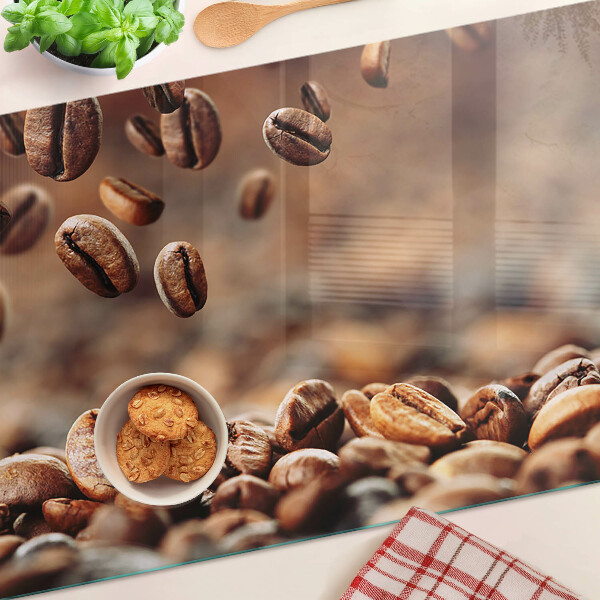 Snijplanken glas Koffiebonen in beweging