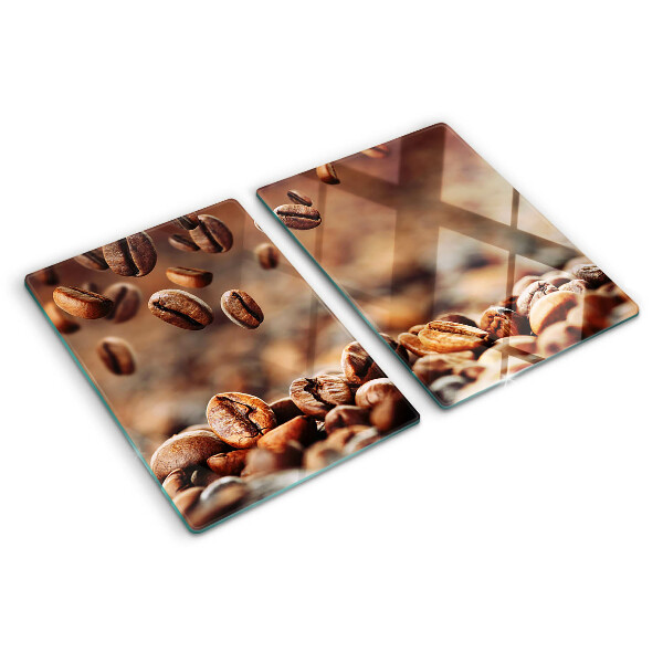 Snijplanken glas Koffiebonen in beweging