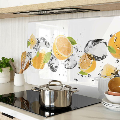 Snijplanken glas Citroenen met ijs