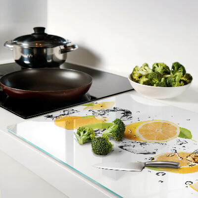 Snijplanken glas Citroenen met ijs