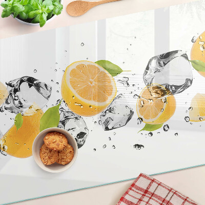 Snijplanken glas Citroenen met ijs