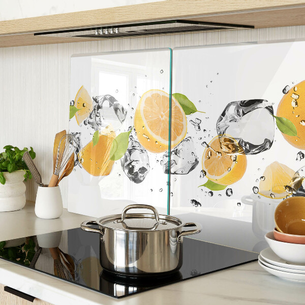 Snijplanken glas Citroenen met ijs