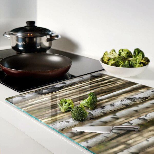 Snijplanken glas Witte berken in het bos