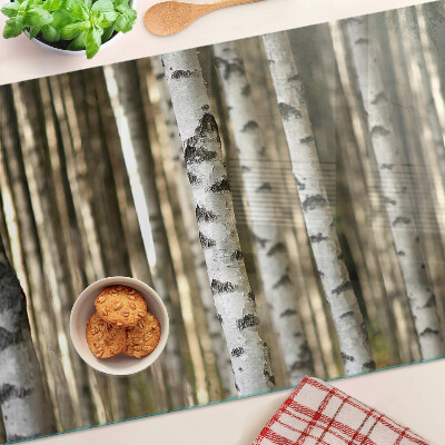 Snijplanken glas Witte berken in het bos