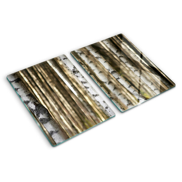 Snijplanken glas Witte berken in het bos