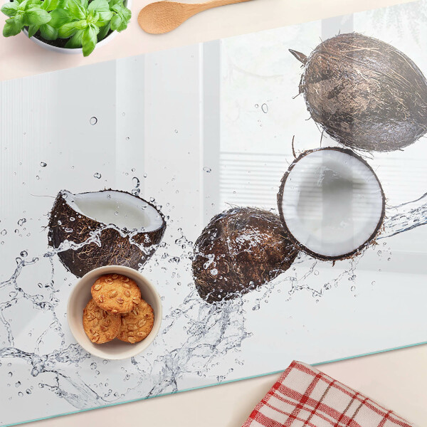 Snijplanken glas Kokosnoten in water