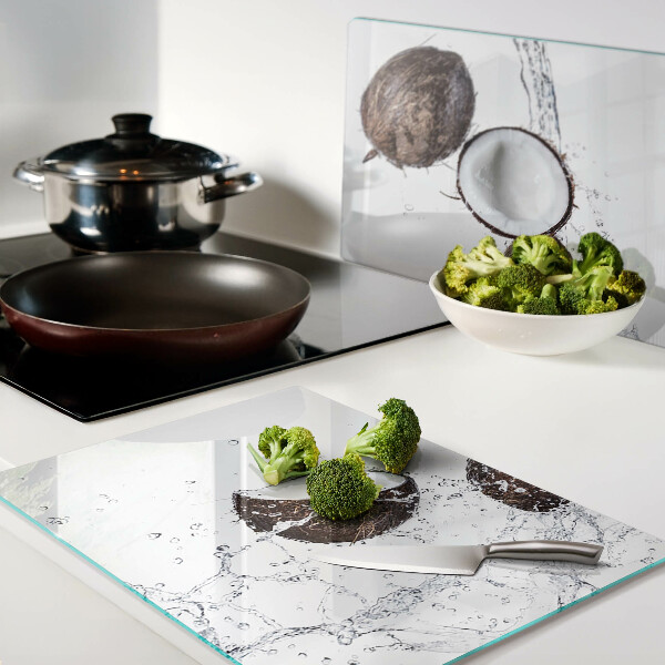 Snijplanken glas Kokosnoten in water