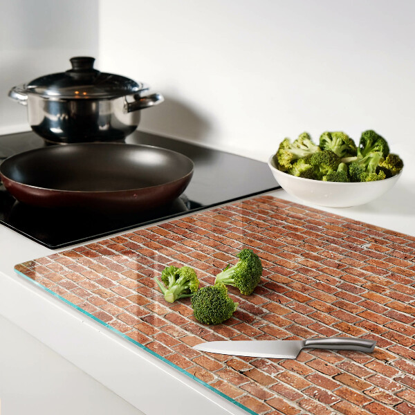 Snijplanken van glas Bakstenen muur