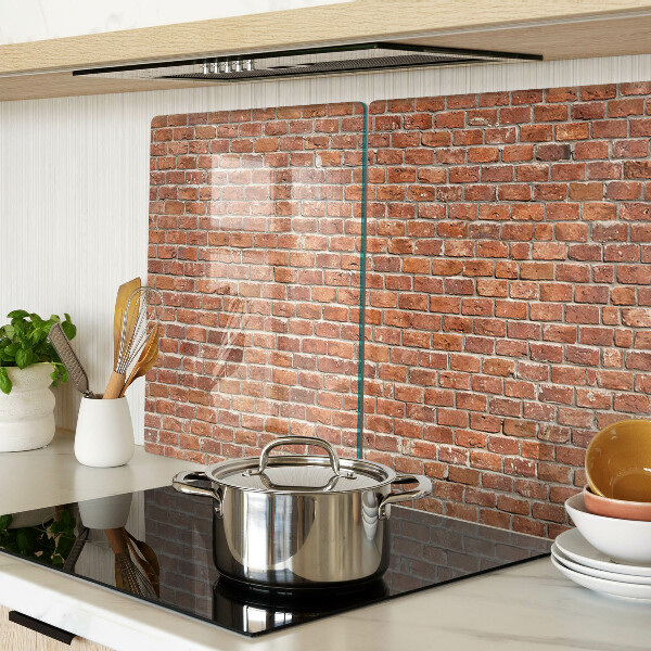 Snijplanken van glas Bakstenen muur