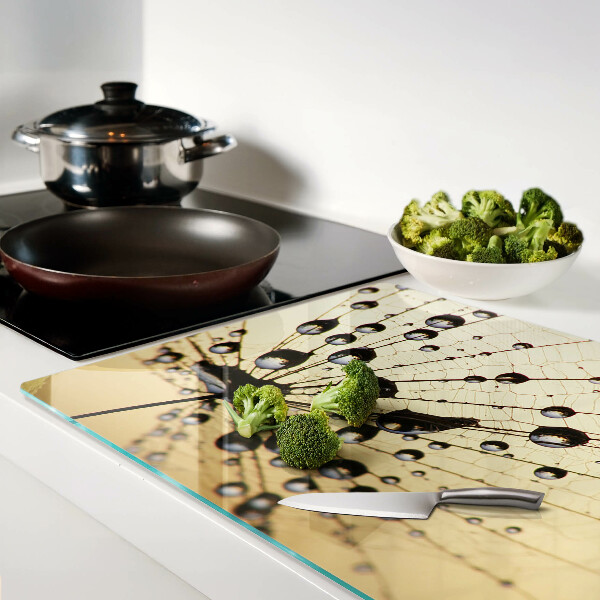 Snijplanken glas Waterdruppels op een spinnenweb