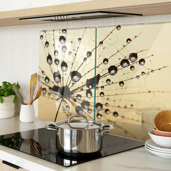 Snijplanken glas Waterdruppels op een spinnenweb