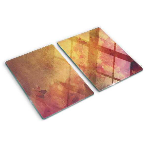 Glazen snijplanken Bloemenmotief in pastelkleuren